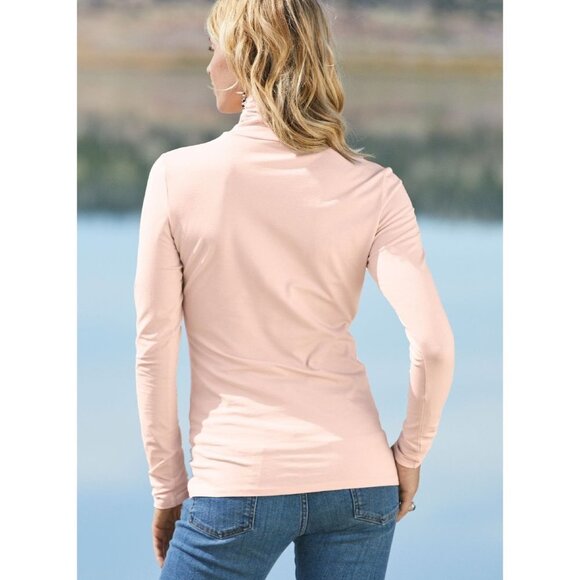 Peruvian Connection Size M Extreme T-Neck Turtleneck Pima Cotton Stretch Fitted - Picture 2 of 8